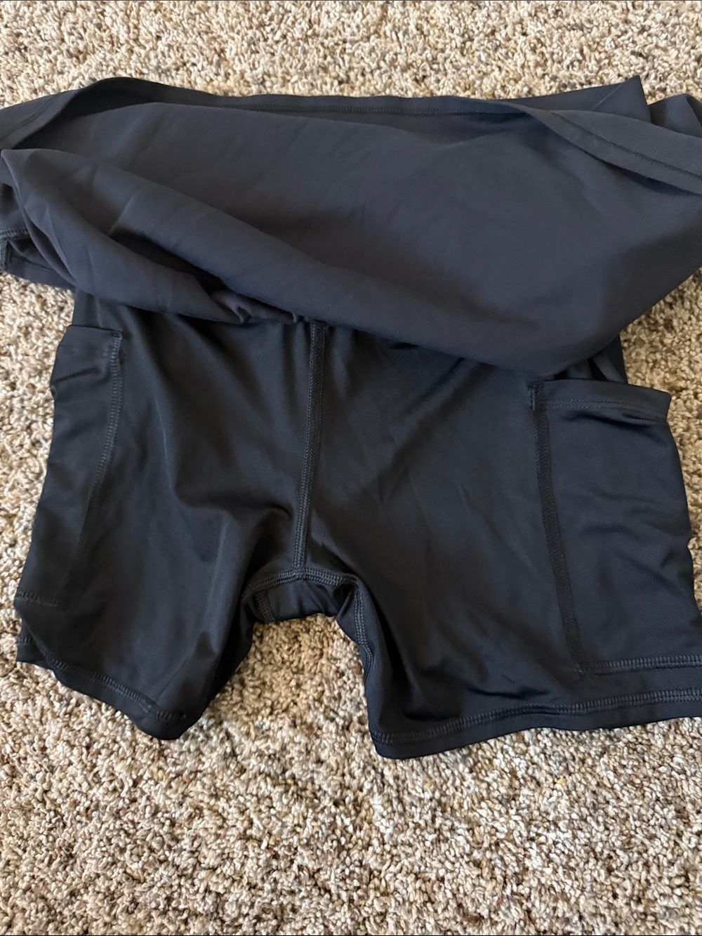 all in motion Black Skater Skirt with White Piping - Picture 4 of 4